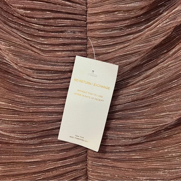 NWT Miss Circle Glint Rose Gold Ruched Chiffon Long Maxi Dress - Picture 5 of 8